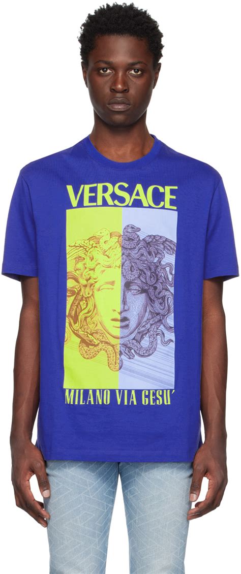 versace 5xl|Versace blue t shirt.